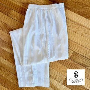 Victoria's Secret White Satin Pajama Pants (L) Excellent Condition